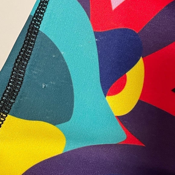 Party Polka Dot and Floral Triflare Leggings Womens L - Picture 4 of 7